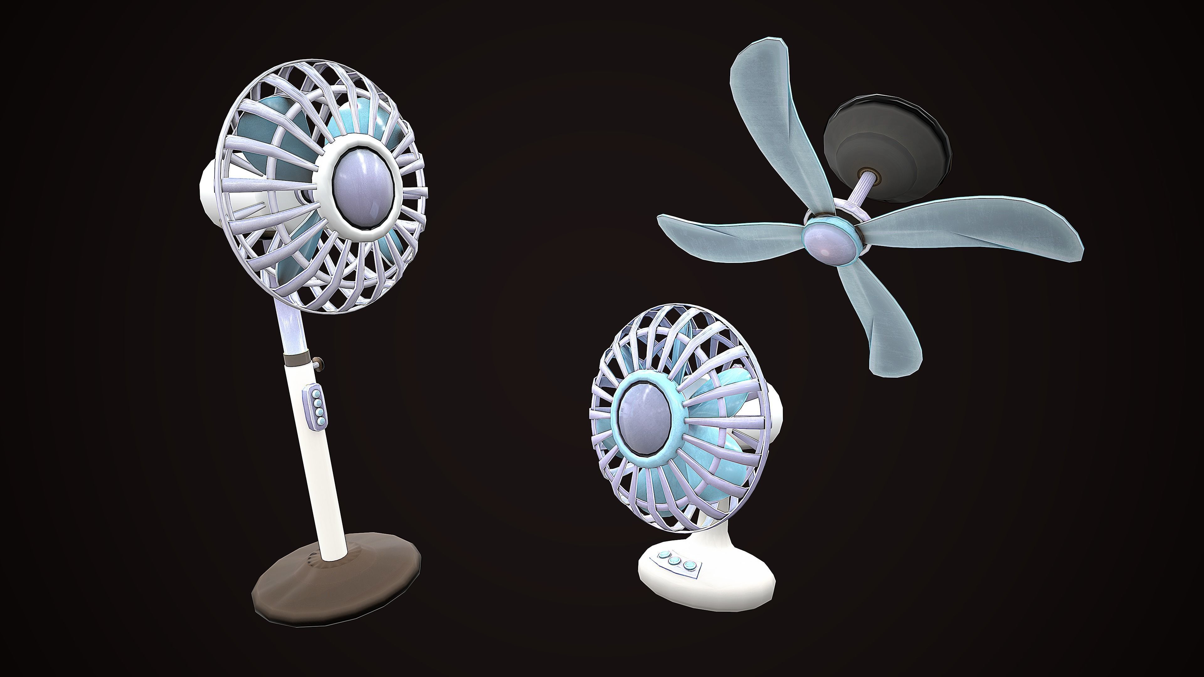 FAN PACK CARTOON STYLIZED Low-poly 3D model_8