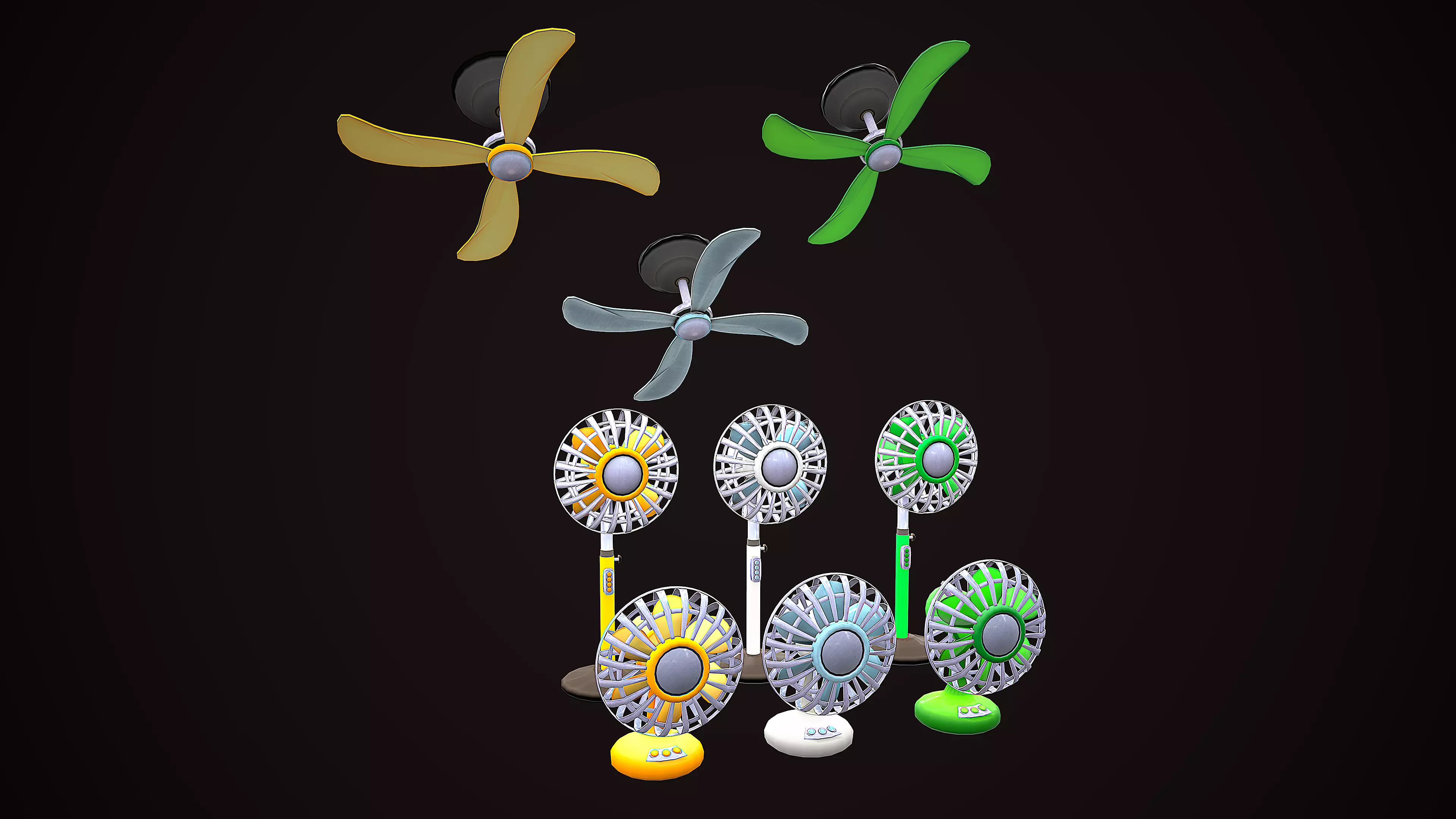 FAN PACK CARTOON STYLIZED Low-poly 3D model_0