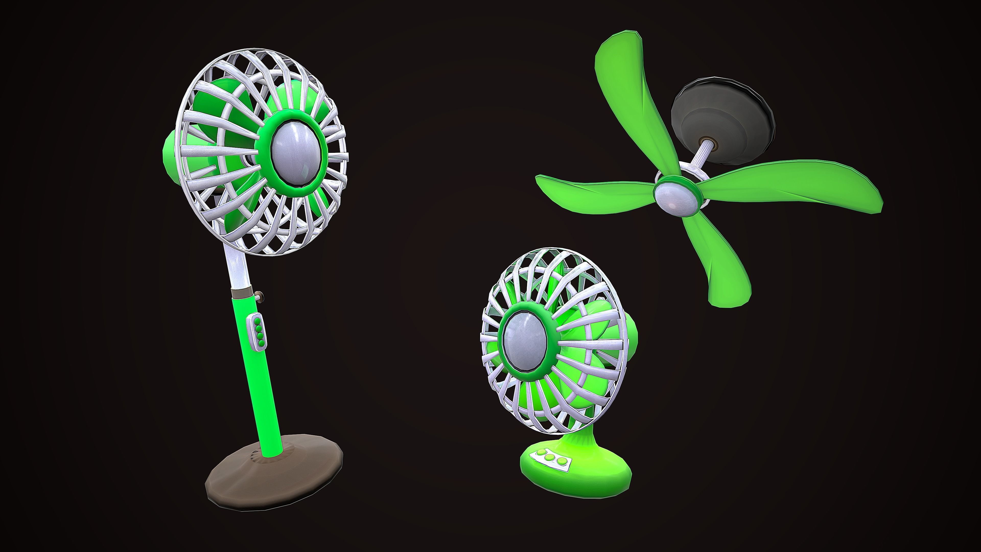 FAN PACK CARTOON STYLIZED Low-poly 3D model_9