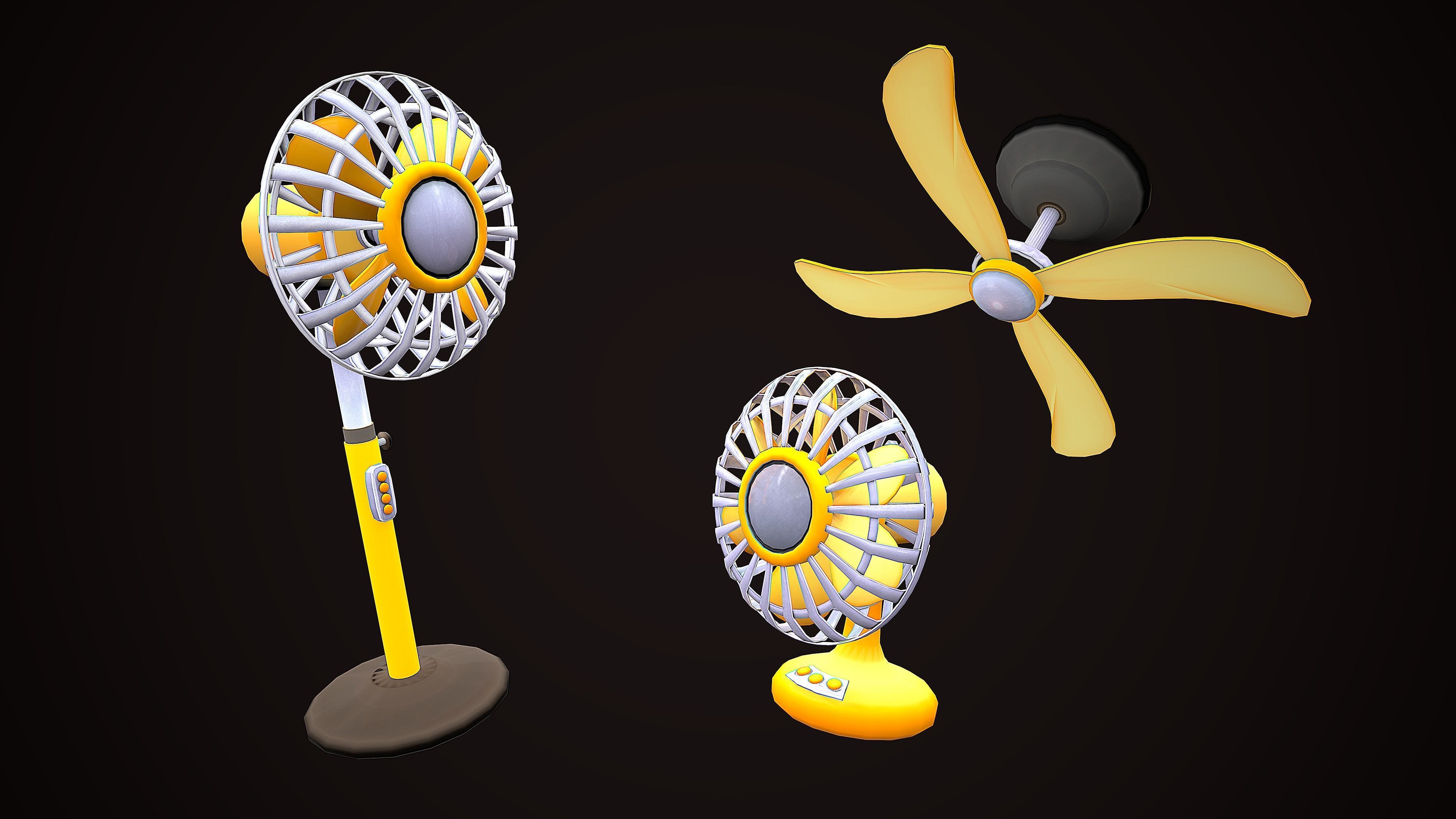 FAN PACK CARTOON STYLIZED Low-poly 3D model_7