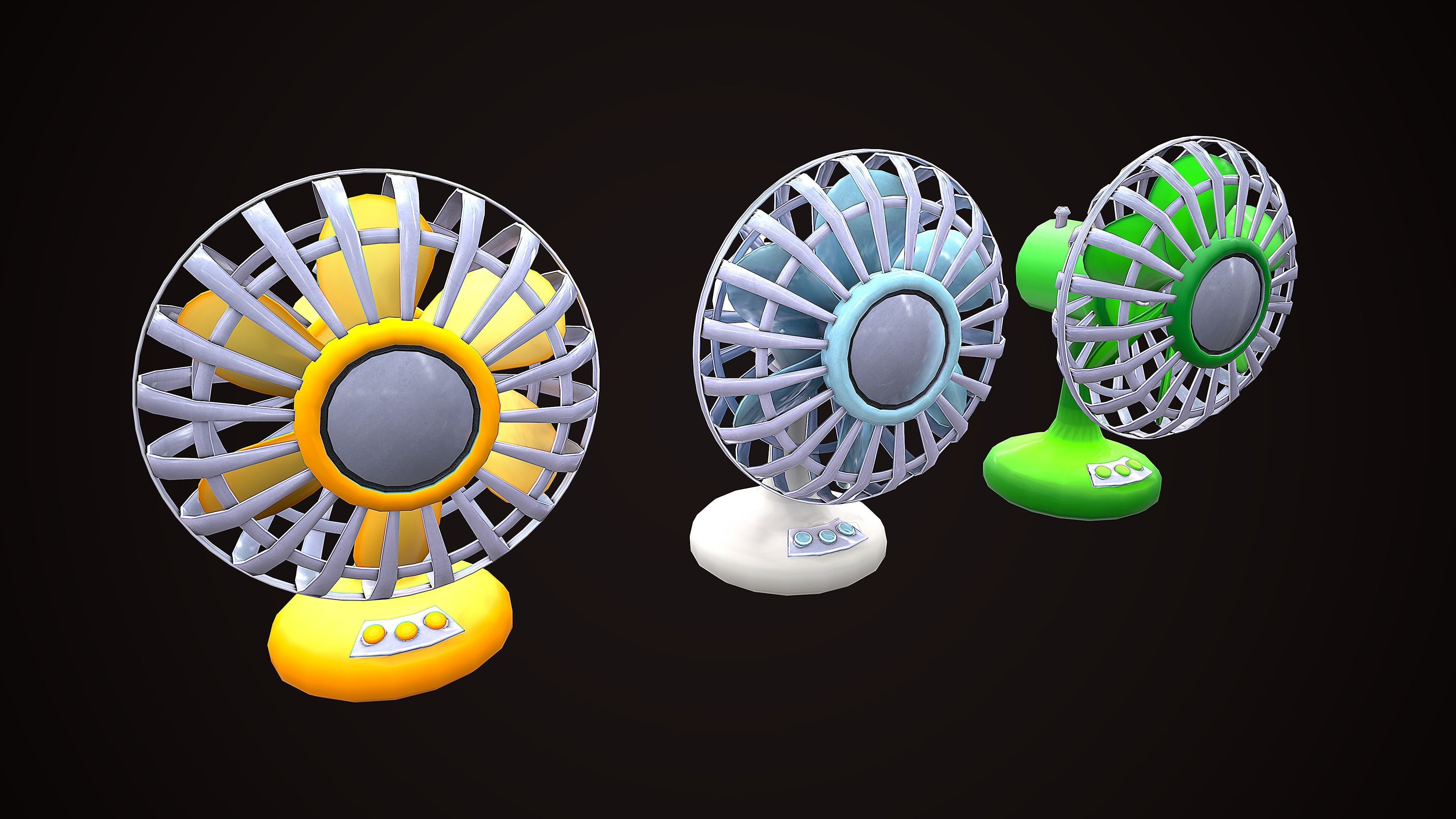FAN PACK CARTOON STYLIZED Low-poly 3D model_11
