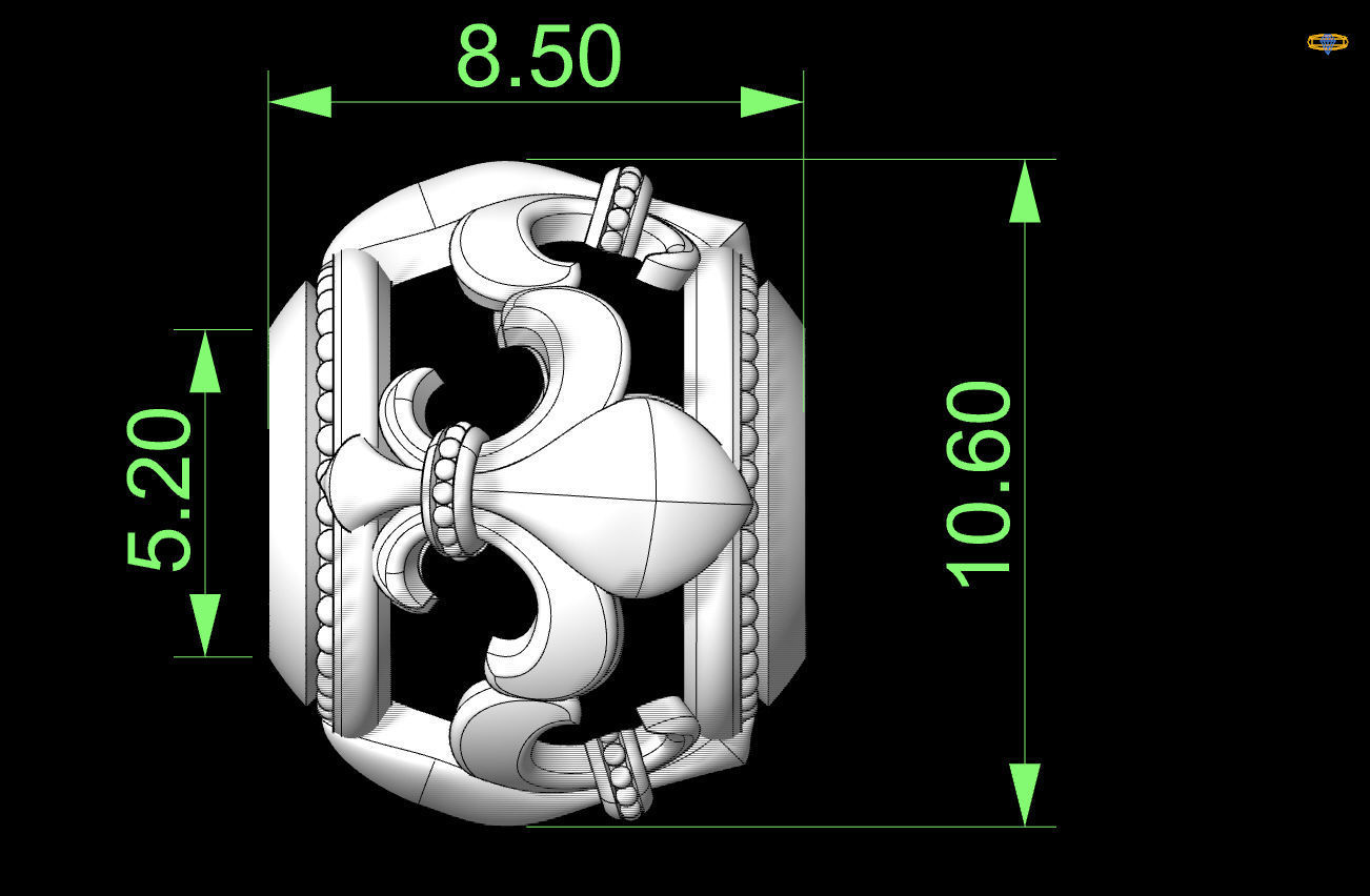 Royal lily pedant 3D print model_7