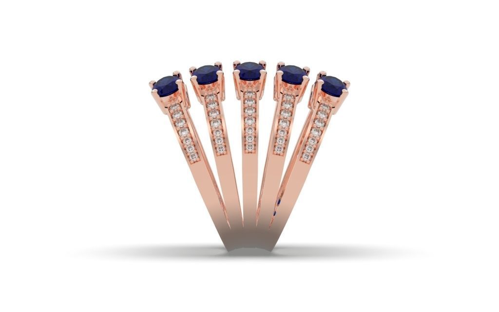 Ring Oval Loops - Jewelry 3D - AN-154 3D print model_3