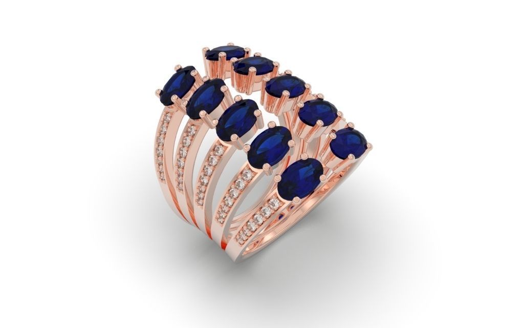 Ring Oval Loops - Jewelry 3D - AN-154 3D print model_2