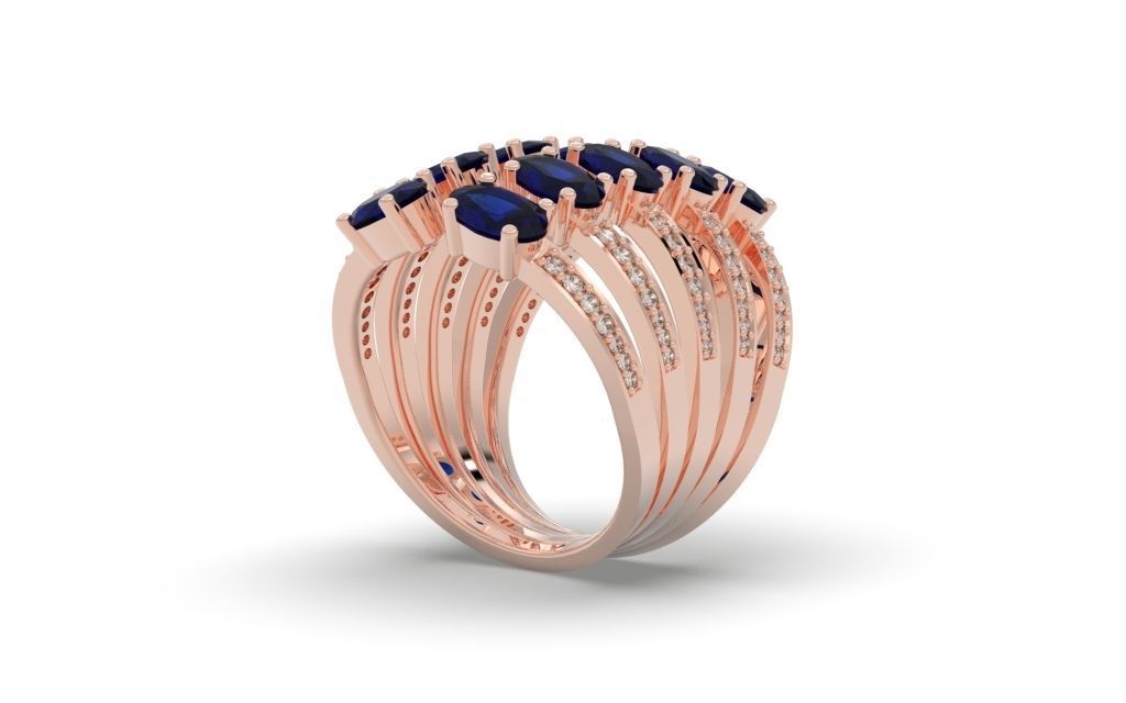 Ring Oval Loops - Jewelry 3D - AN-154 3D print model_6