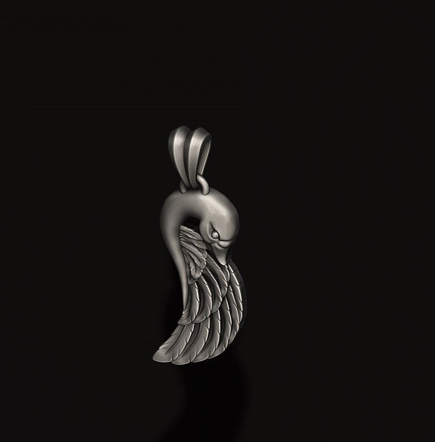 Swan pendant 3D print model_5