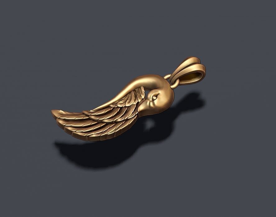 Swan pendant 3D print model_1