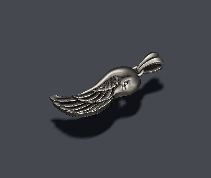 Swan pendant 3D print model_3