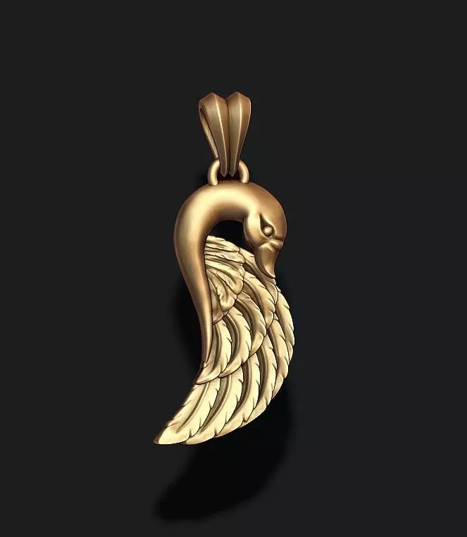 Swan pendant 3D print model_0