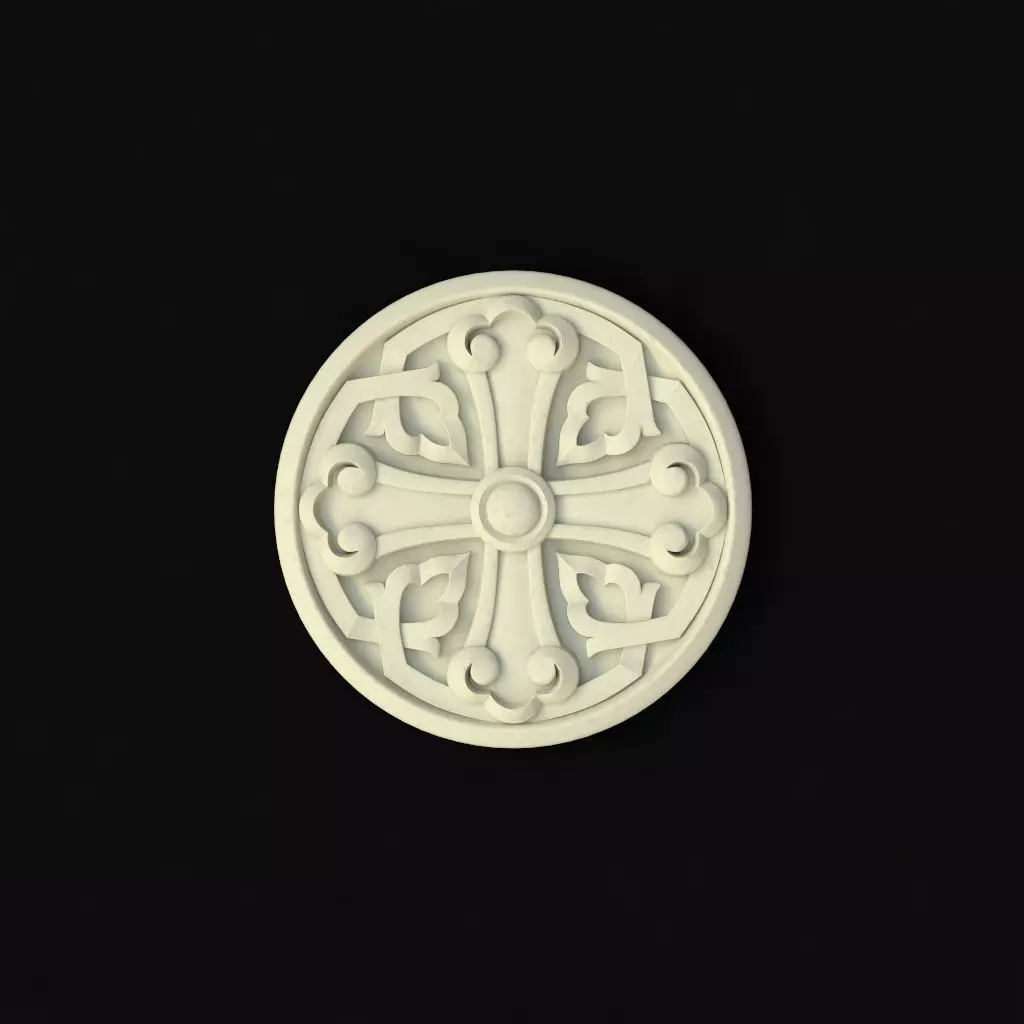 rosette cross 3D model_0