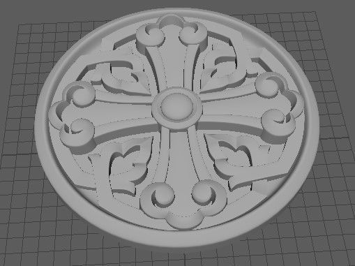 rosette cross 3D model_1