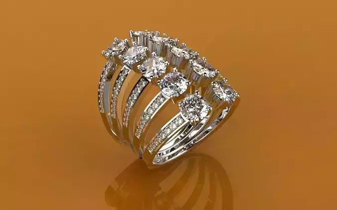 Ring Round Loops - Jewelry 3D - AN-155 3D print model