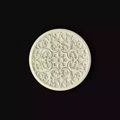 rosette ornately carved plate