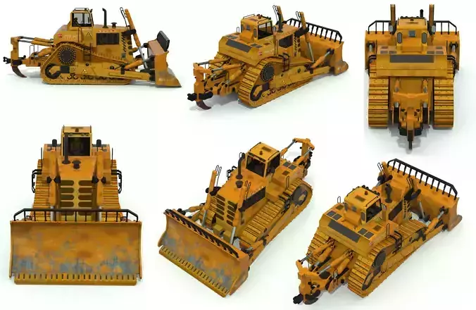 Bulldozer Low-poly 3D model