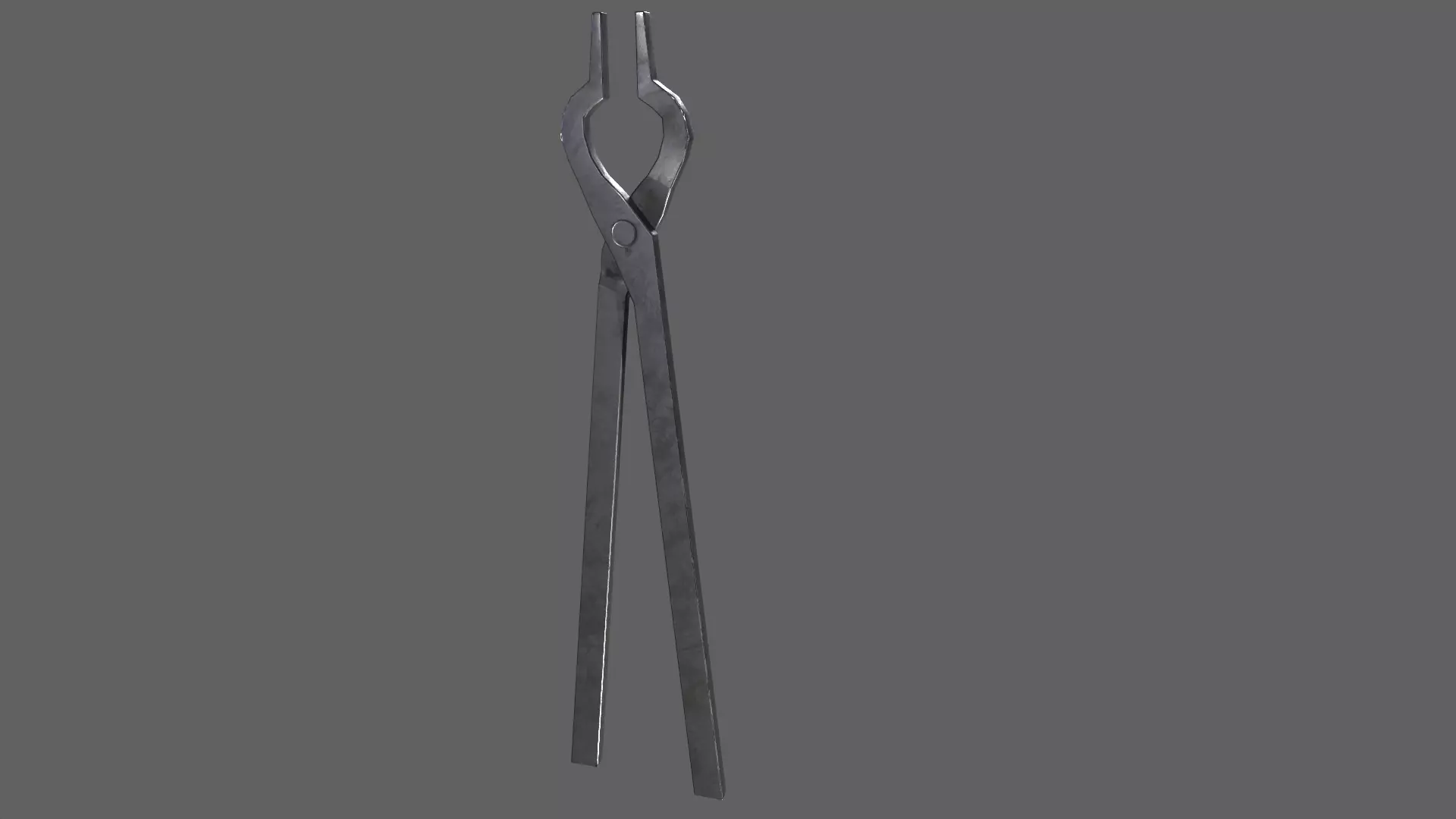 Medieval Tong Low-poly 3D model_0