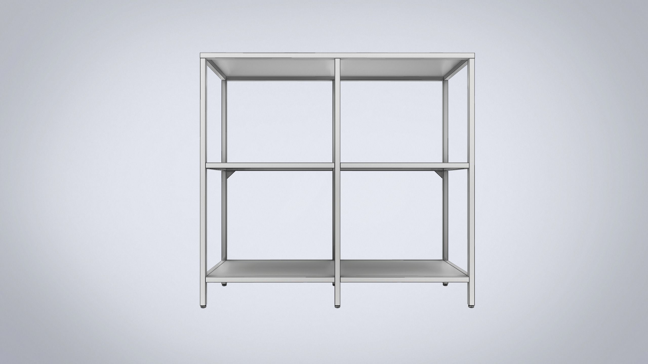 IKEA shelving unit VITTSJO black metal with glass Low-poly 3D model_5