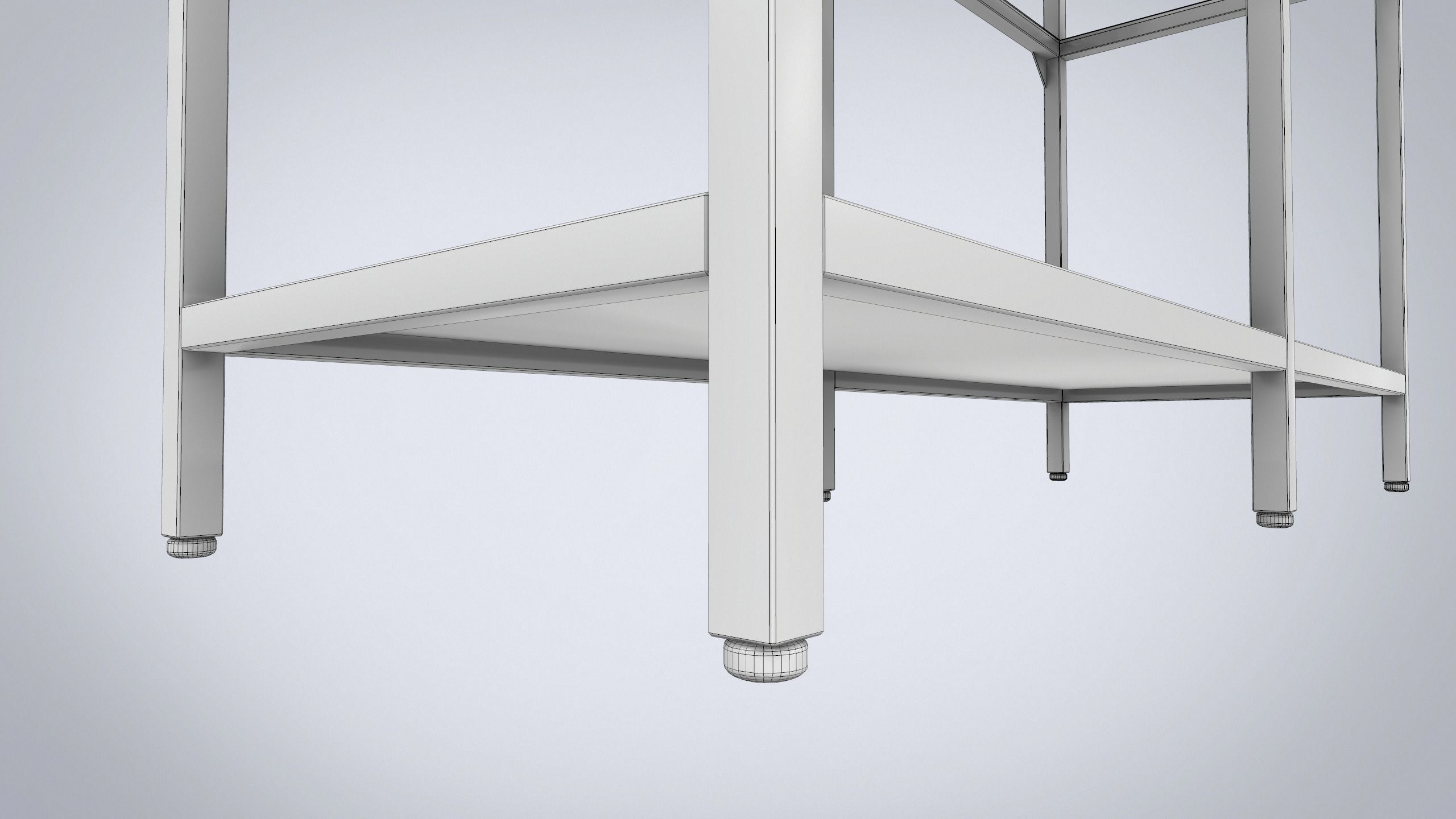 IKEA shelving unit VITTSJO black metal with glass Low-poly 3D model_7