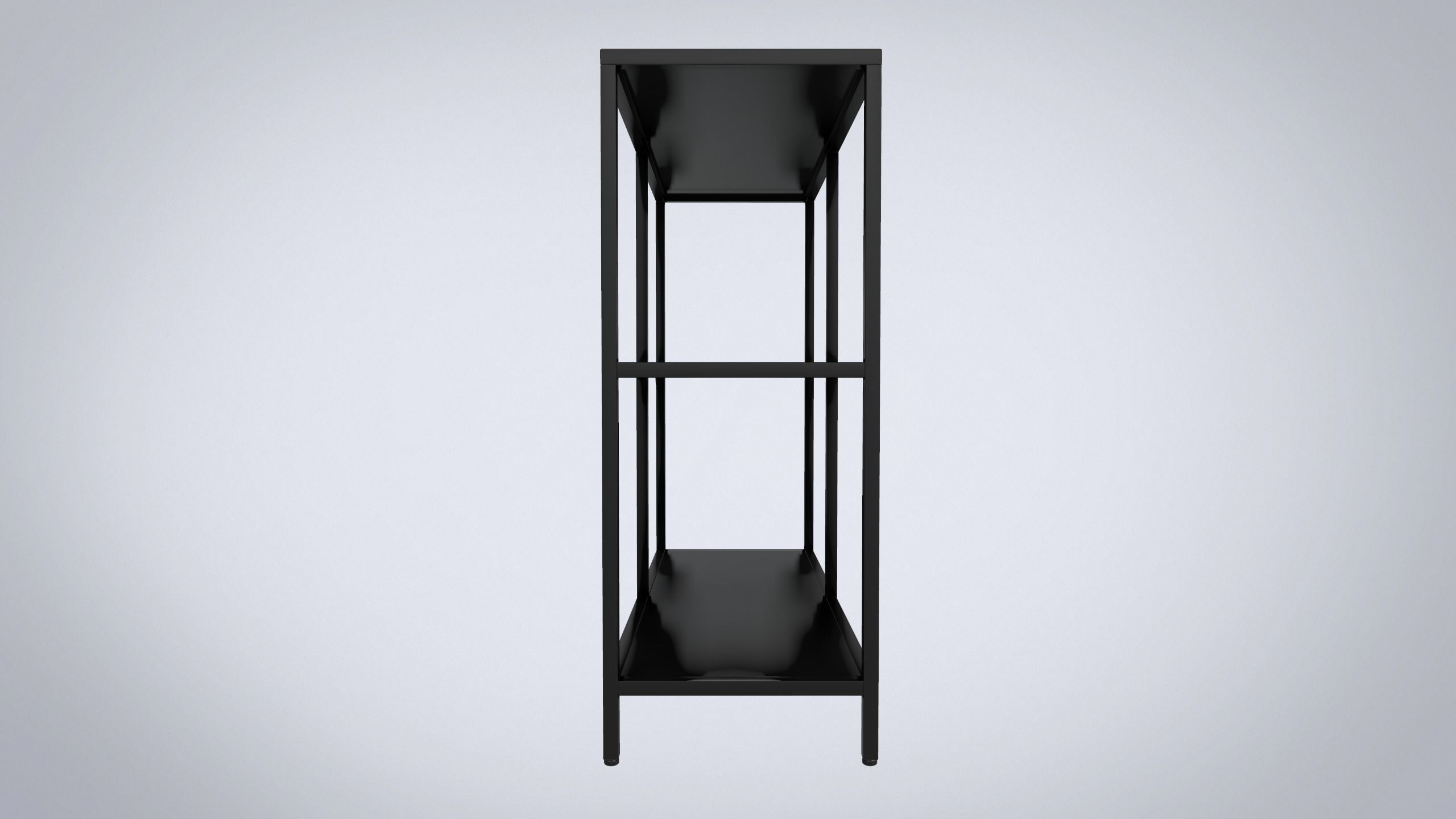 IKEA shelving unit VITTSJO black metal with glass Low-poly 3D model_2