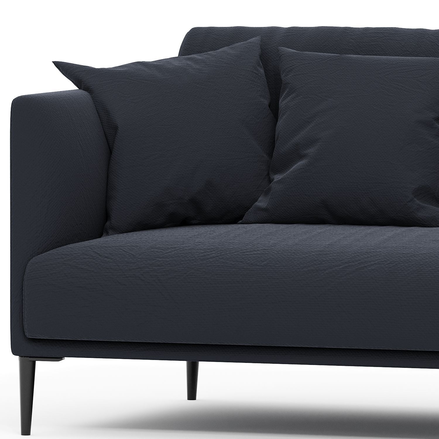Compact velvet sofa Oscar 3D model_1