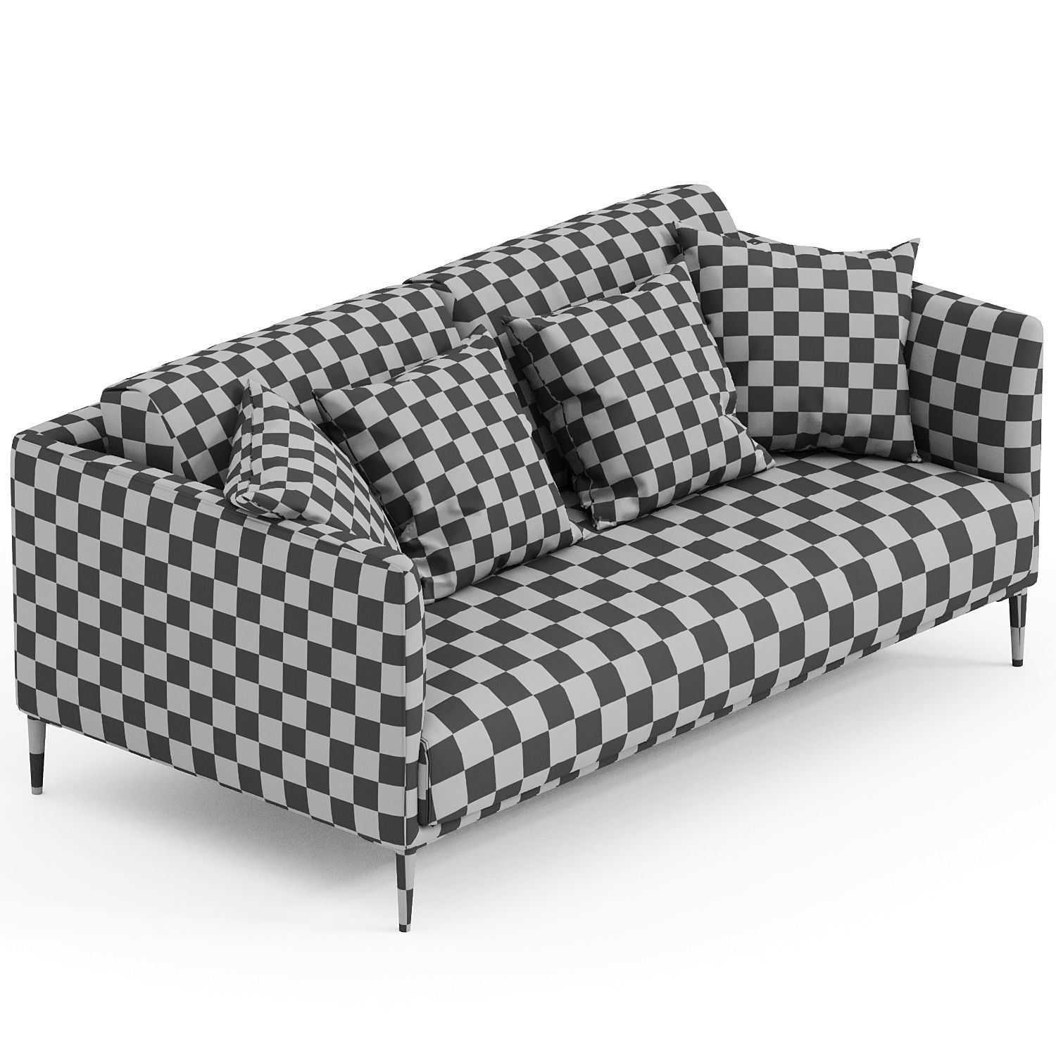 Compact velvet sofa Oscar 3D model_4