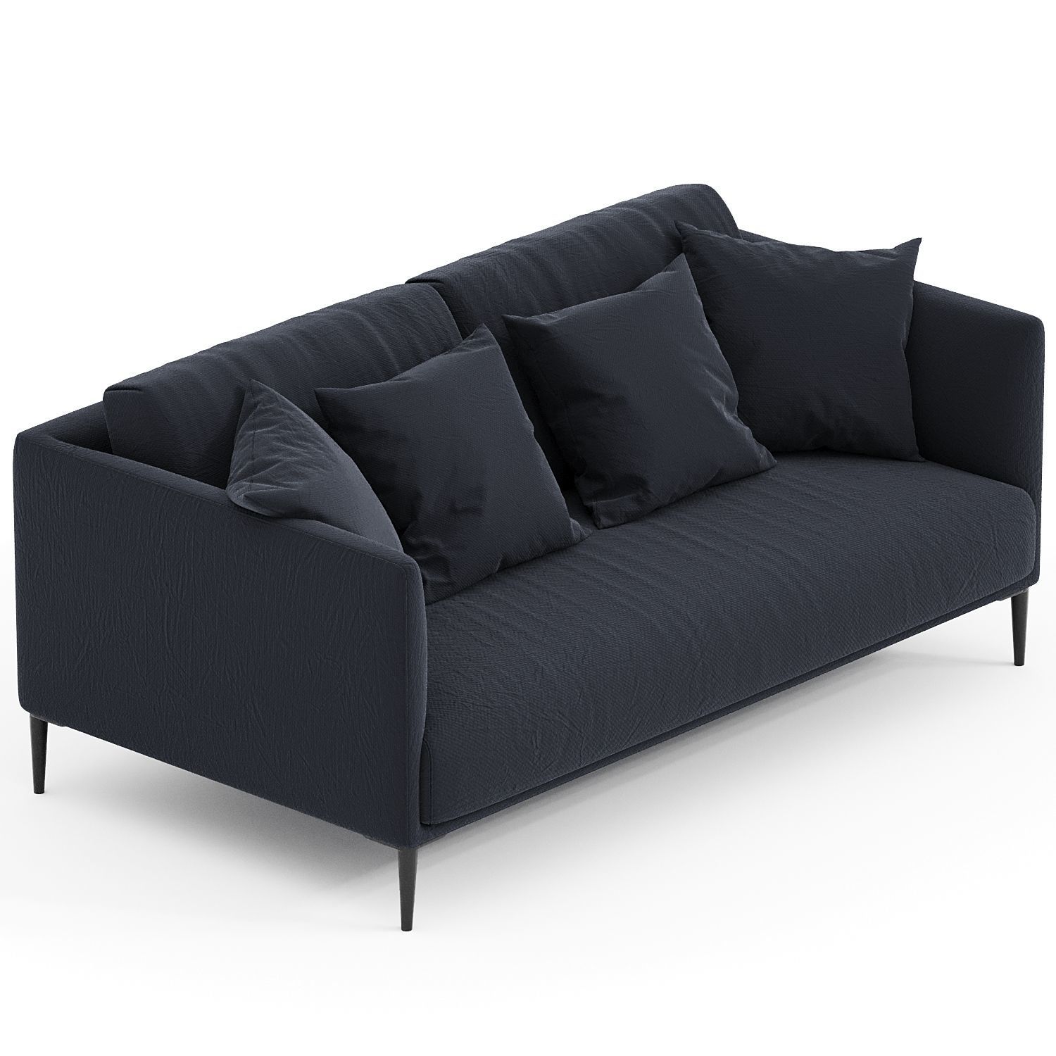 Compact velvet sofa Oscar 3D model_2