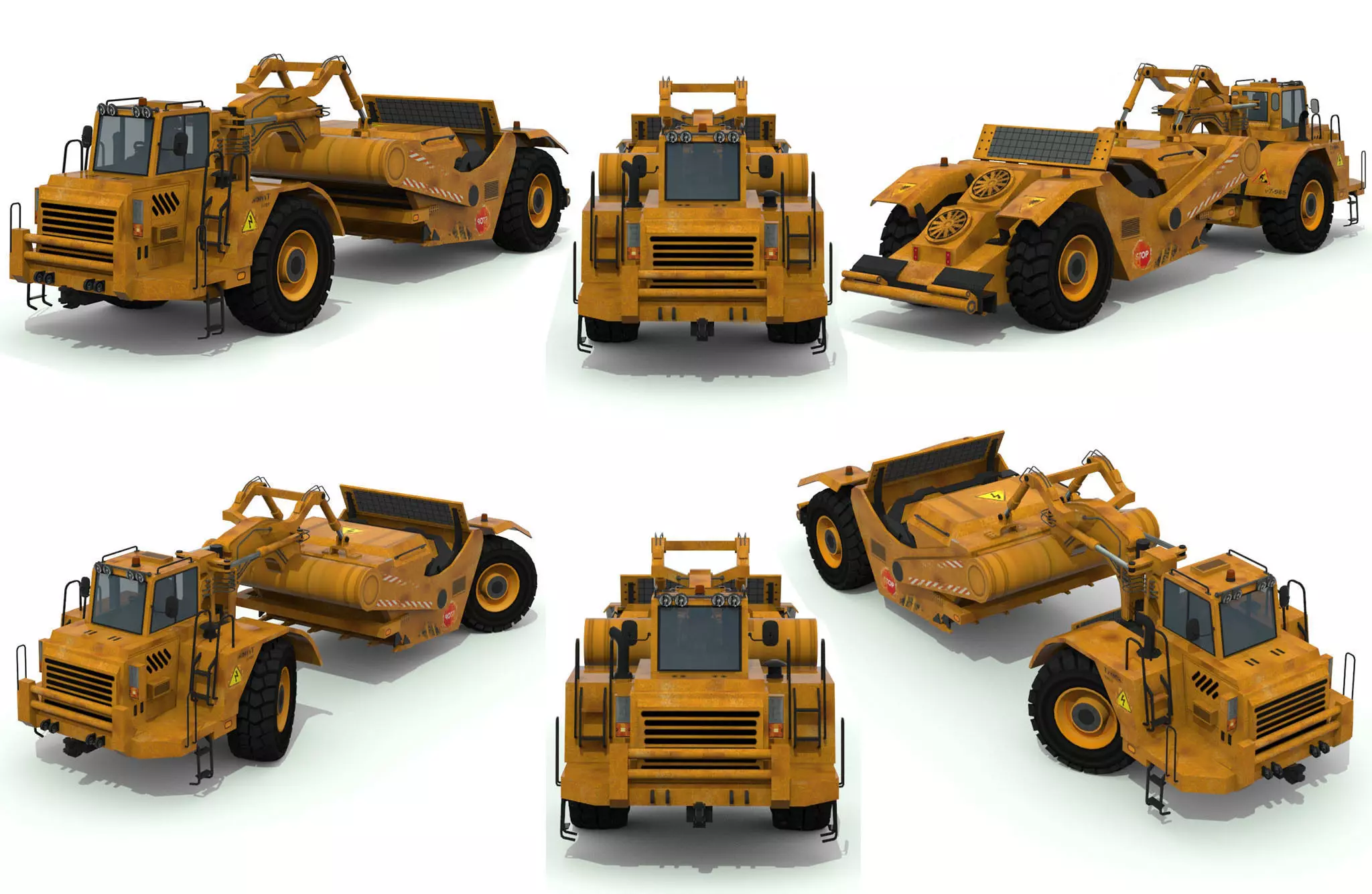 scraper truck Low-poly 3D model