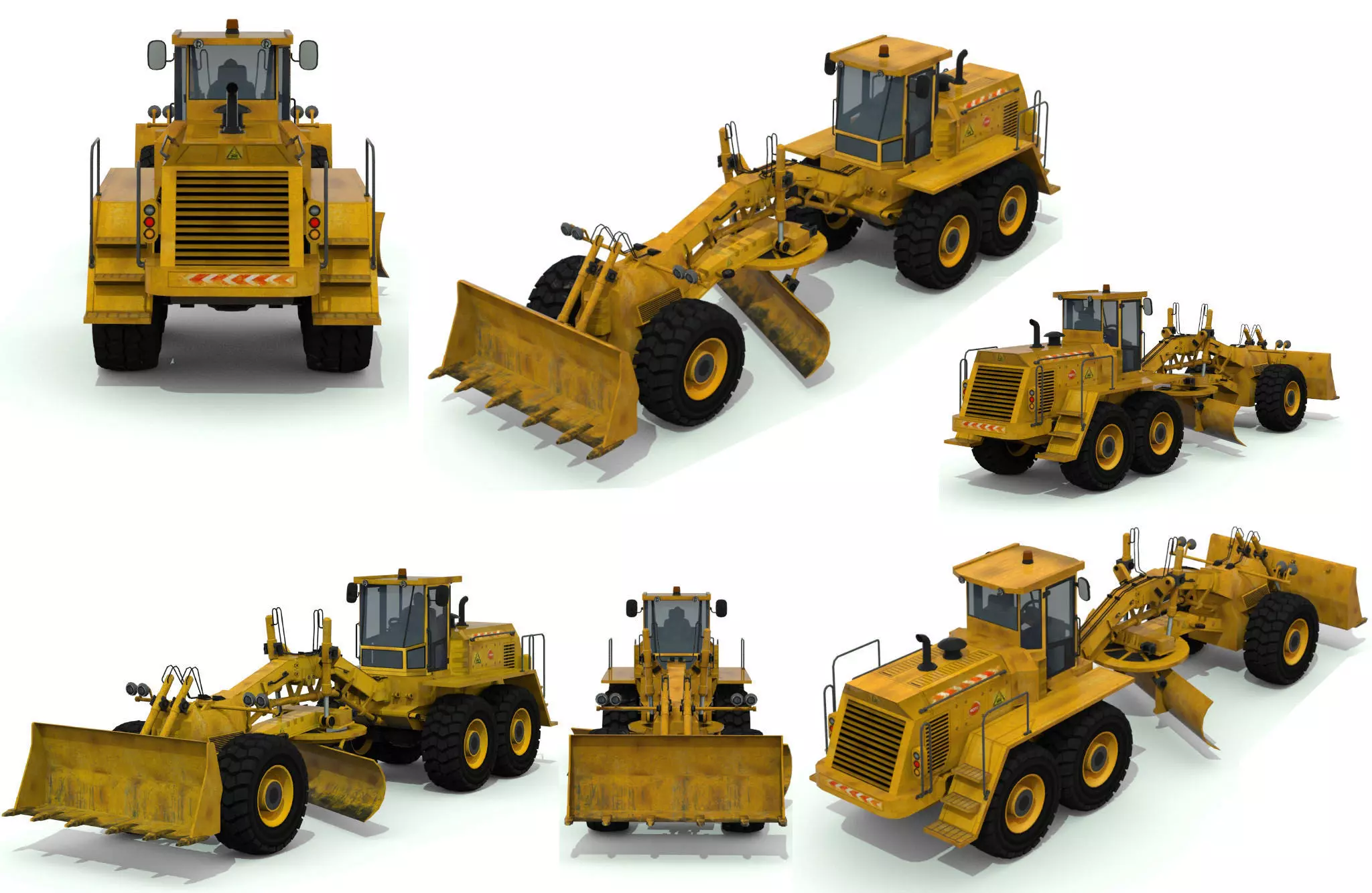 Grader truck Low-poly 3D model_0
