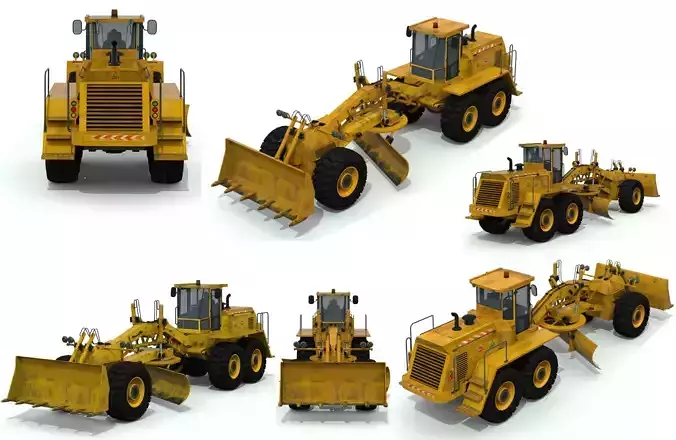 Grader truck Low-poly 3D model