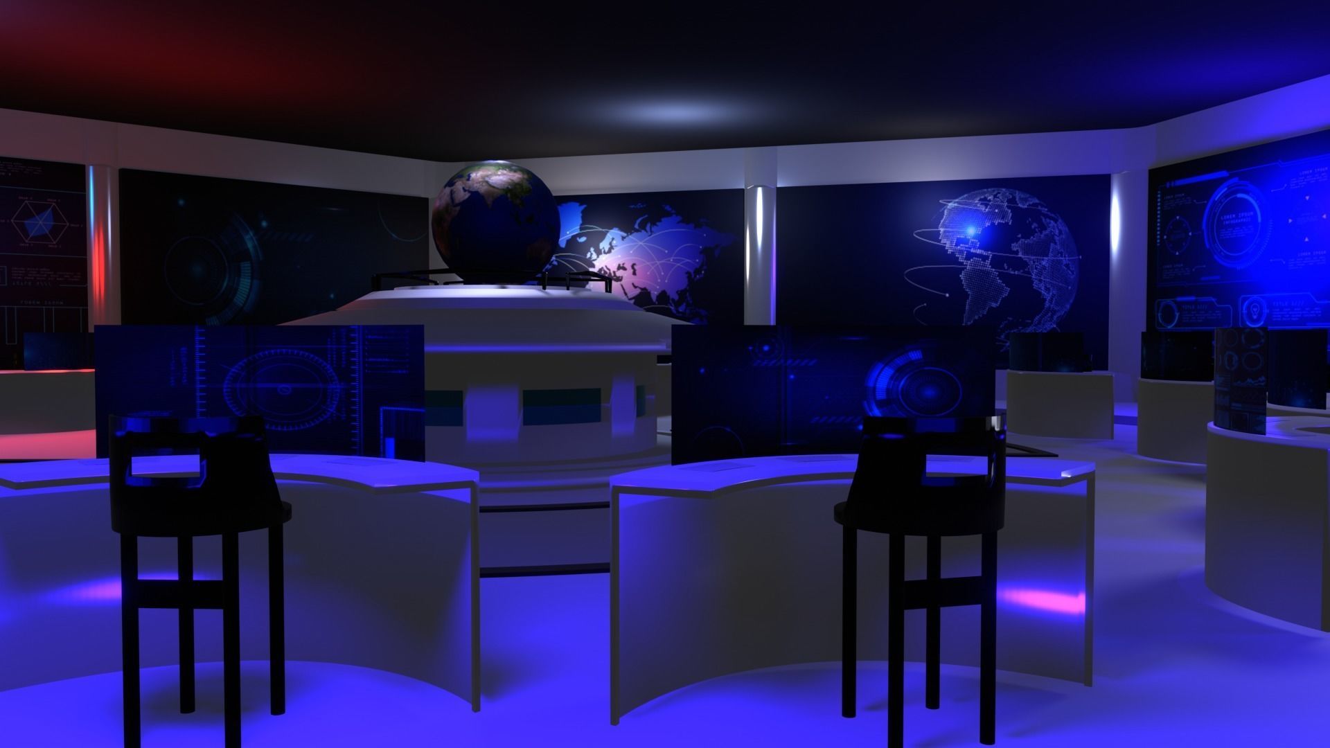 Command Center - Control Room- Military Base - Czech Republic Low-poly 3D model_2