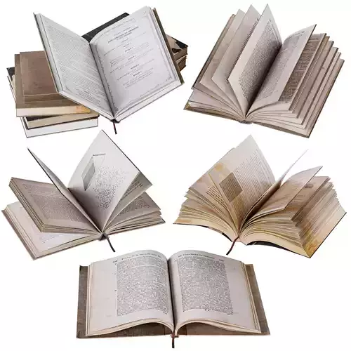 Set of Books 8 - Opened books 3D model