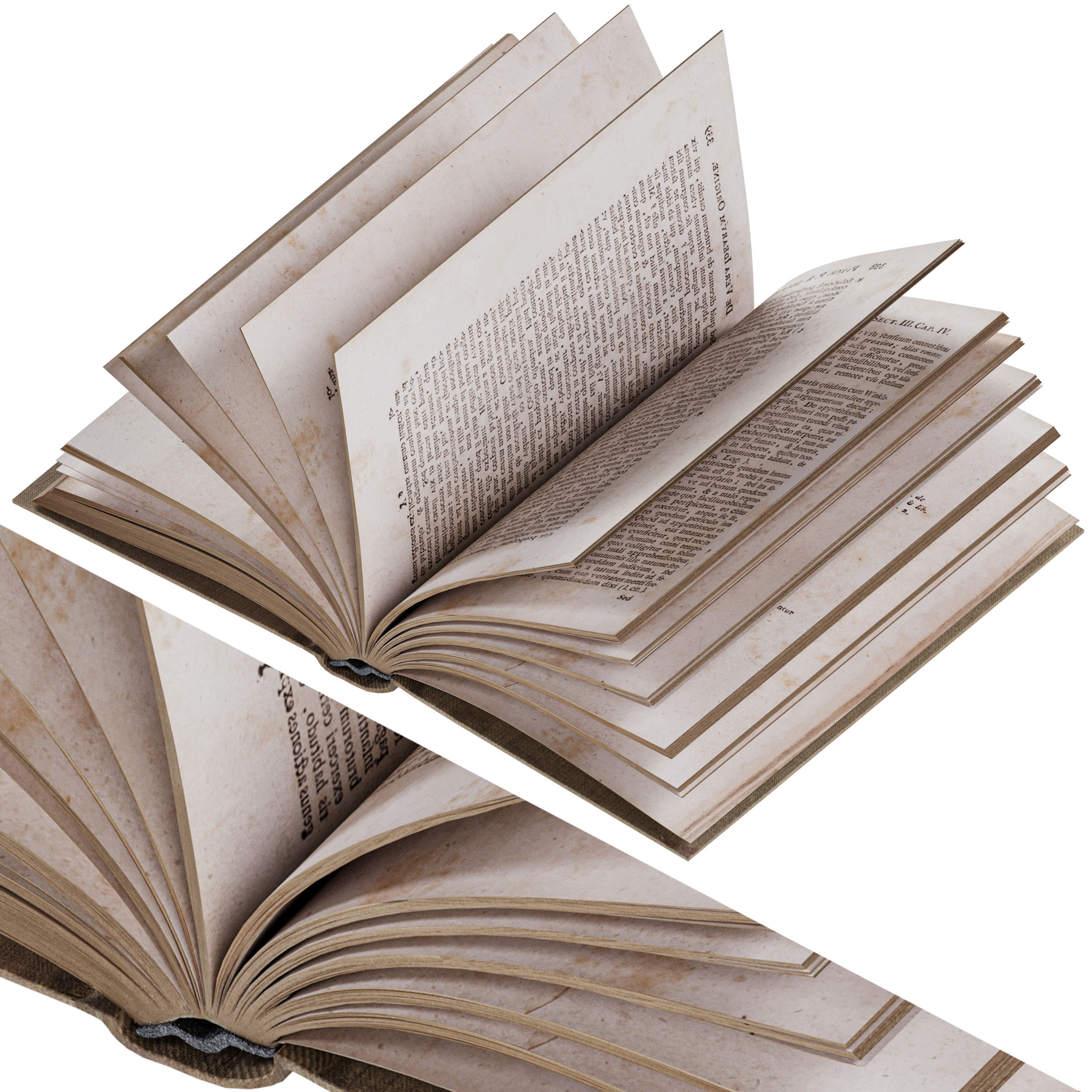 Set of Books 8 - Opened books 3D model_4