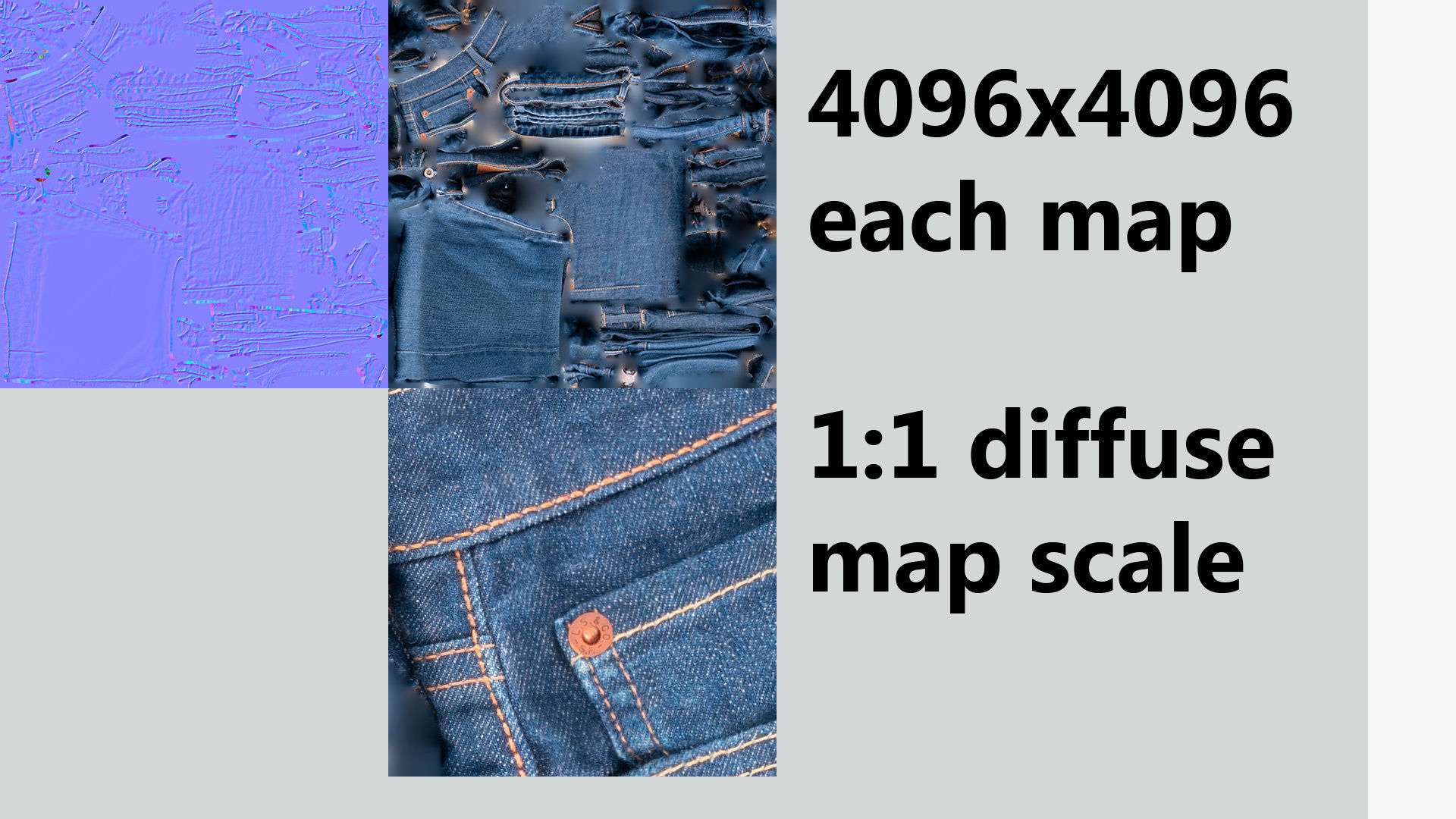 Pile or stock of folded blue jeans pants wardrobe 3D model_7