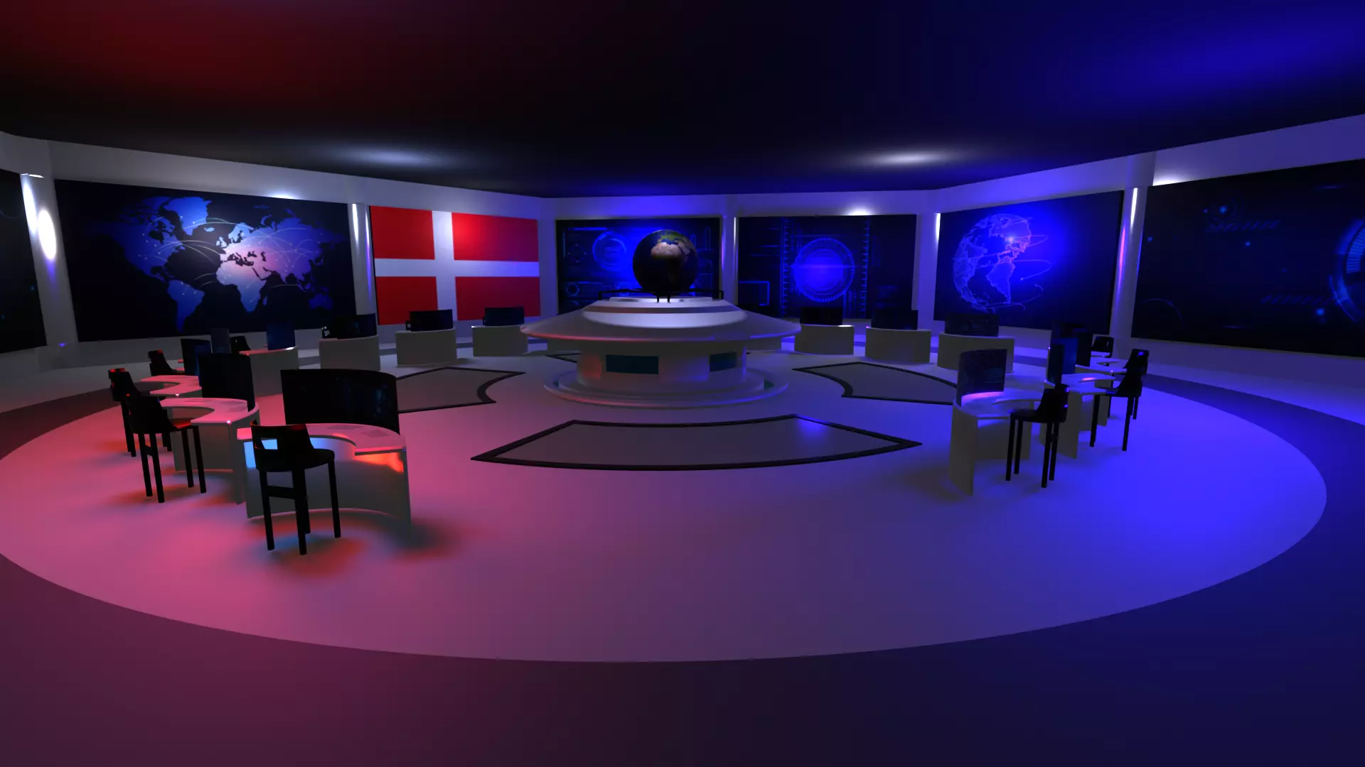 Command Center - Control Room- Military Base - Denmark Low-poly 3D model_0