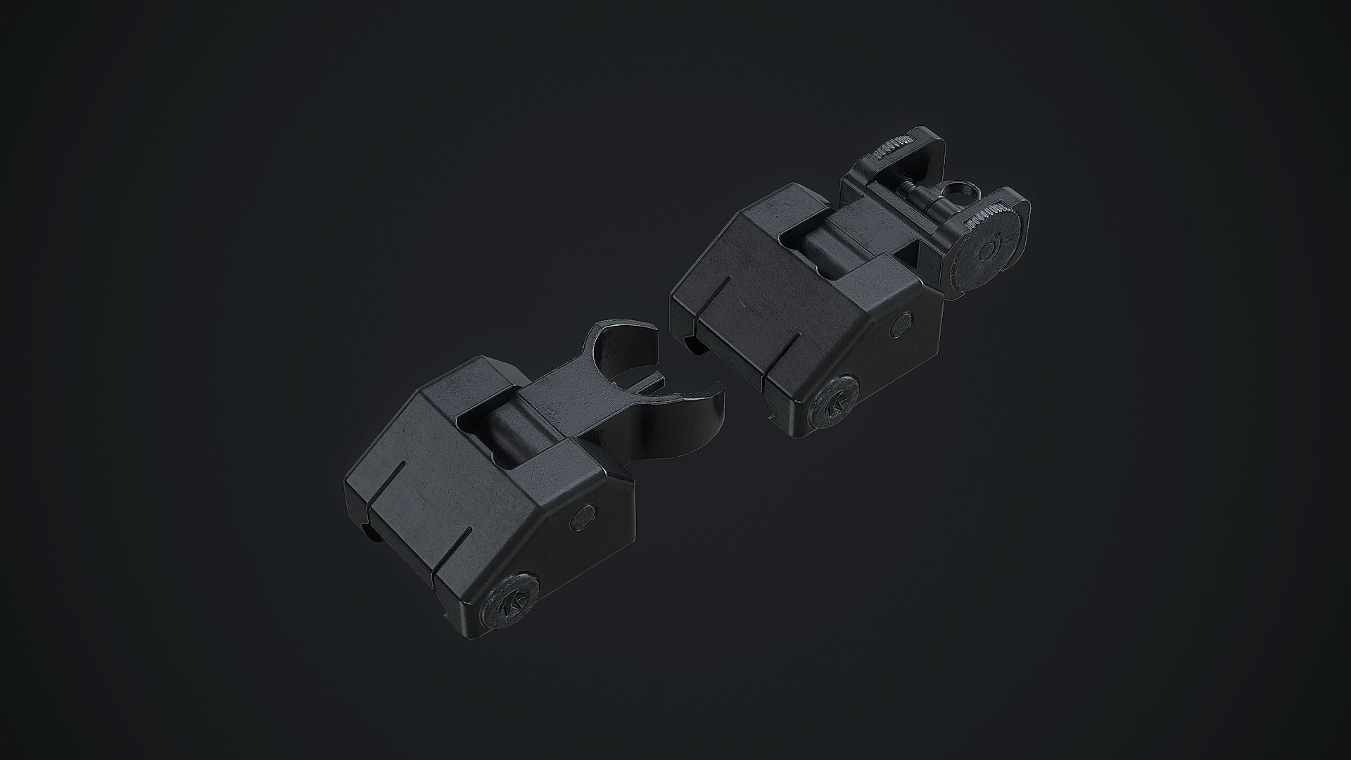 SIG SAUER Rear Flip Up Sights Low-poly 3D model_4