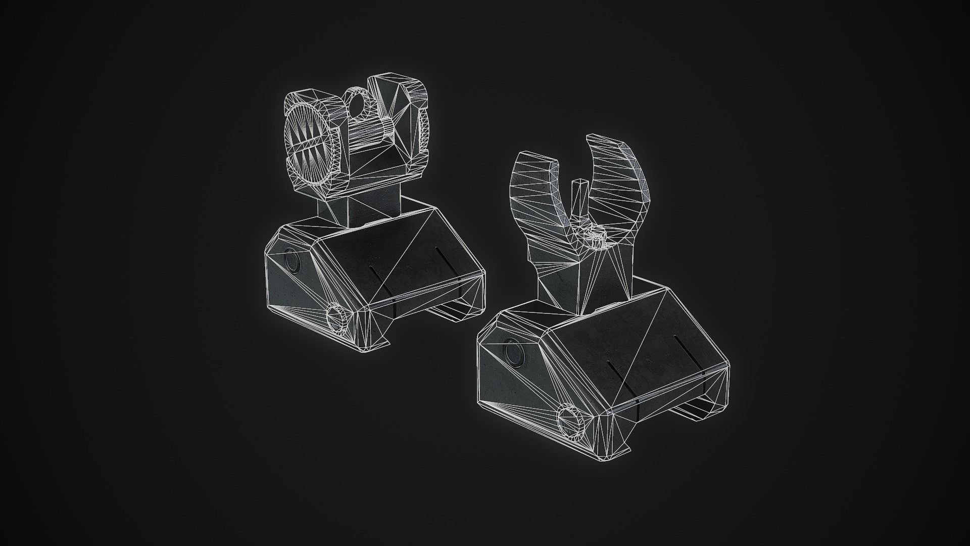 SIG SAUER Rear Flip Up Sights Low-poly 3D model_5