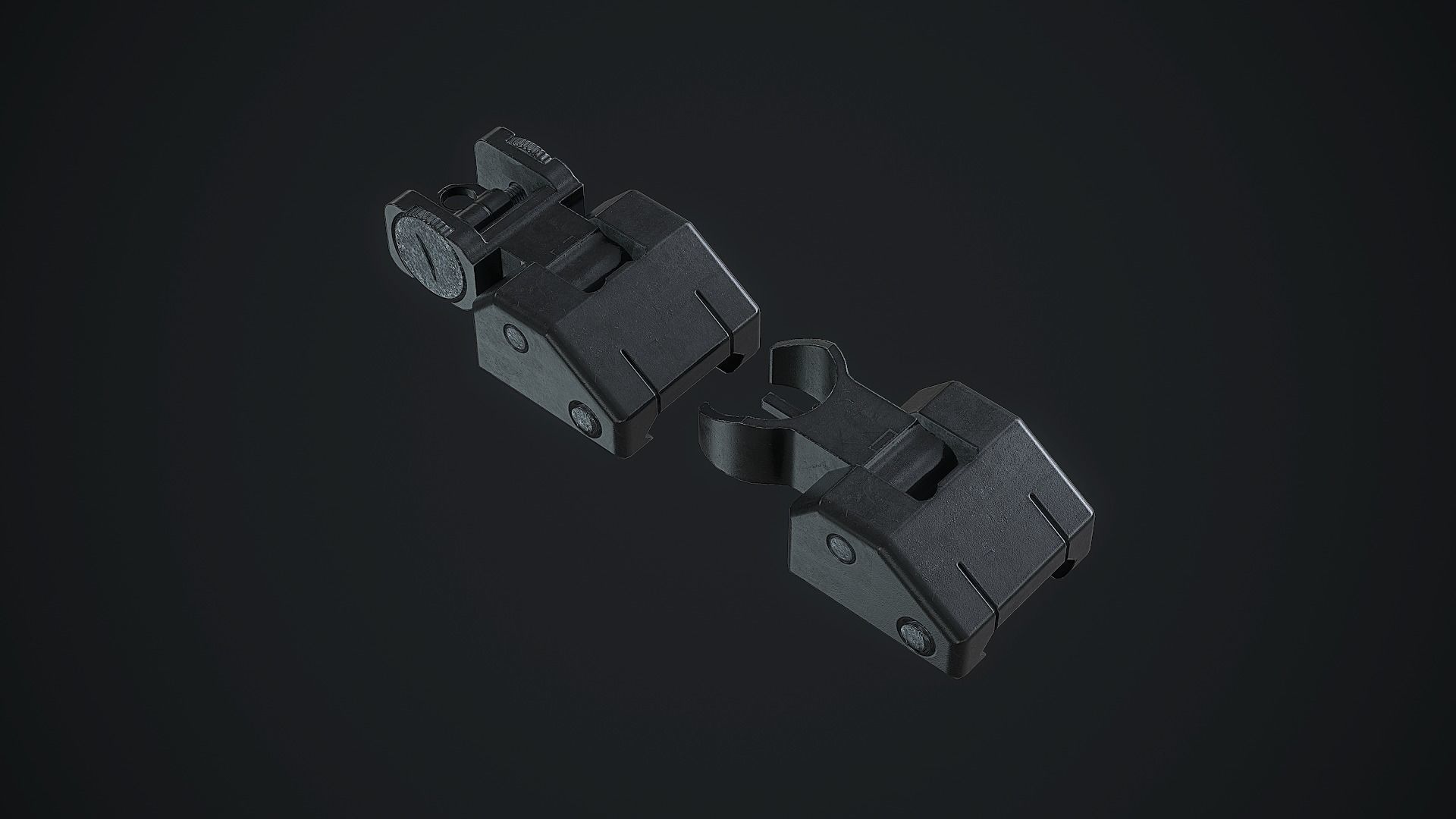 SIG SAUER Rear Flip Up Sights Low-poly 3D model_3
