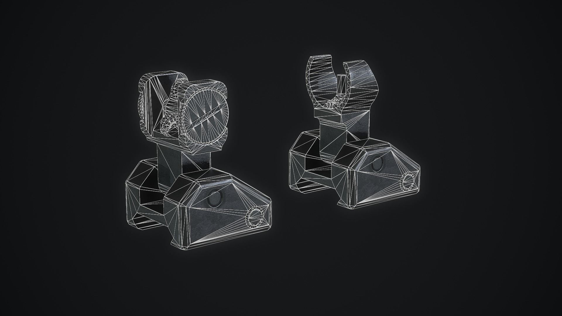 SIG SAUER Rear Flip Up Sights Low-poly 3D model_6
