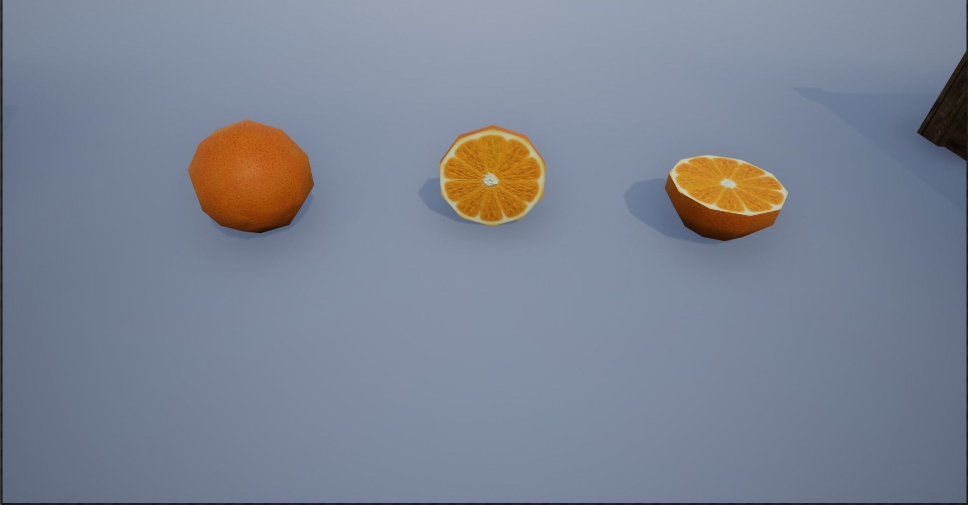 Lowpoly Crate and Baskets of Harvested Orange Low-poly 3D model_10