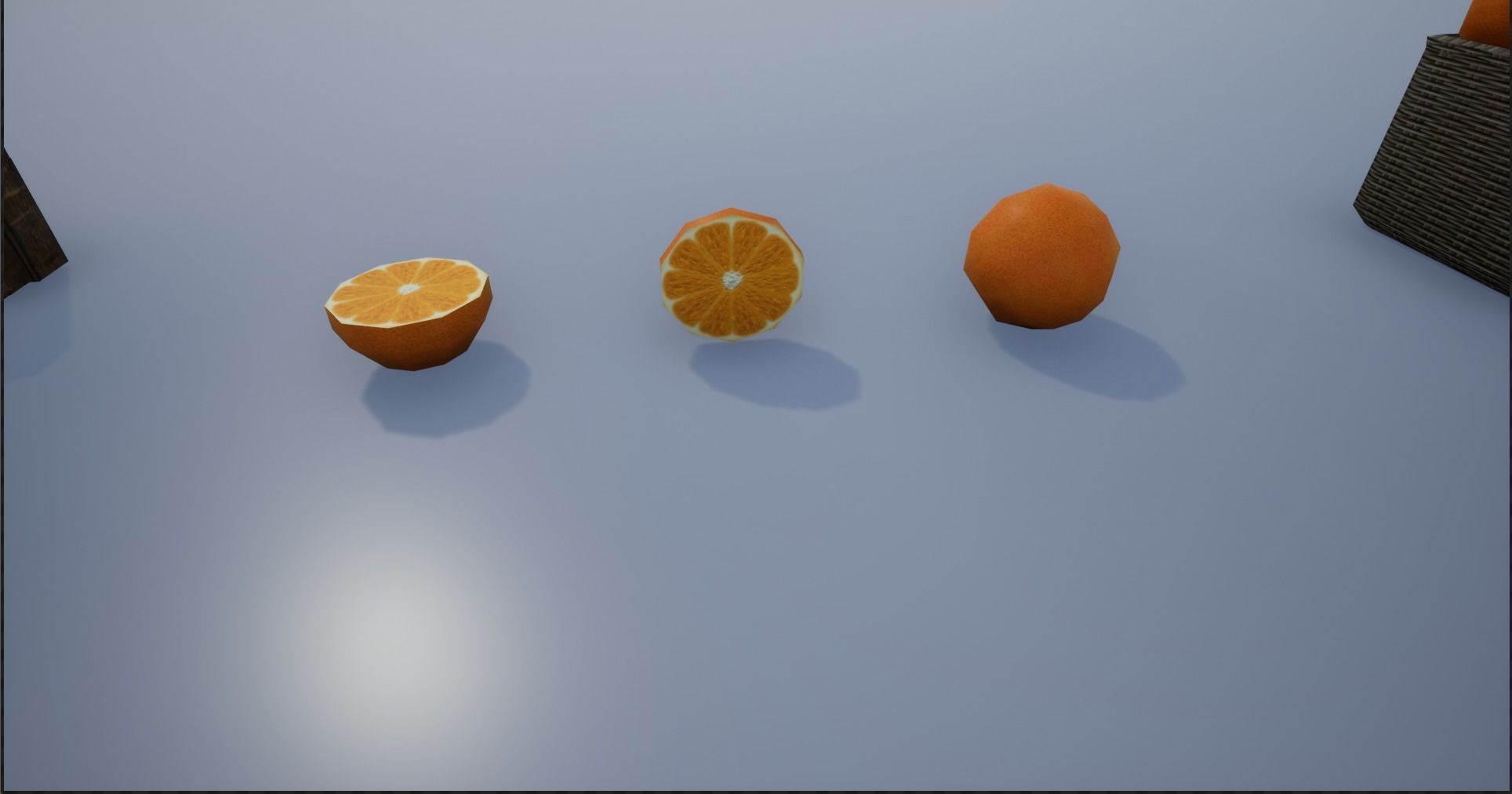 Lowpoly Crate and Baskets of Harvested Orange Low-poly 3D model_11