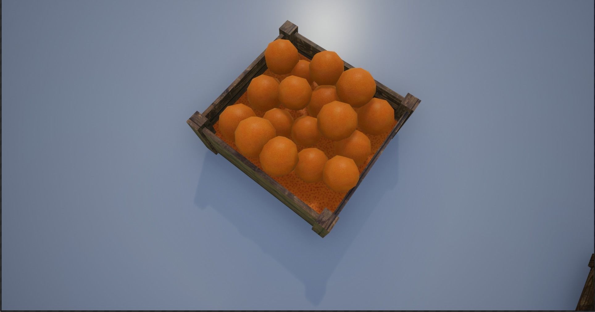 Lowpoly Crate and Baskets of Harvested Orange Low-poly 3D model_7
