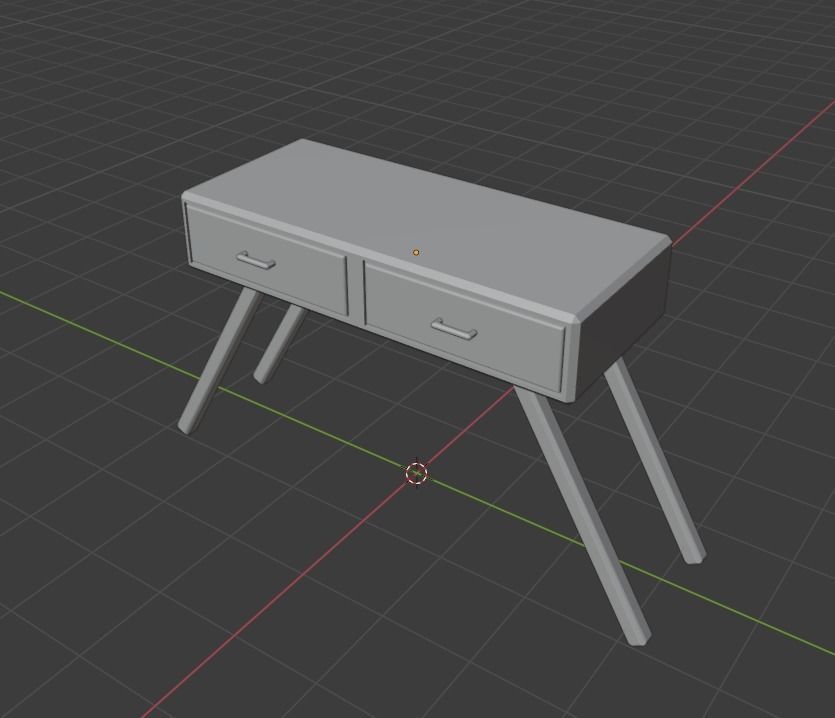 Low Poly Furniture Set table and chairs Free low-poly 3D model_5
