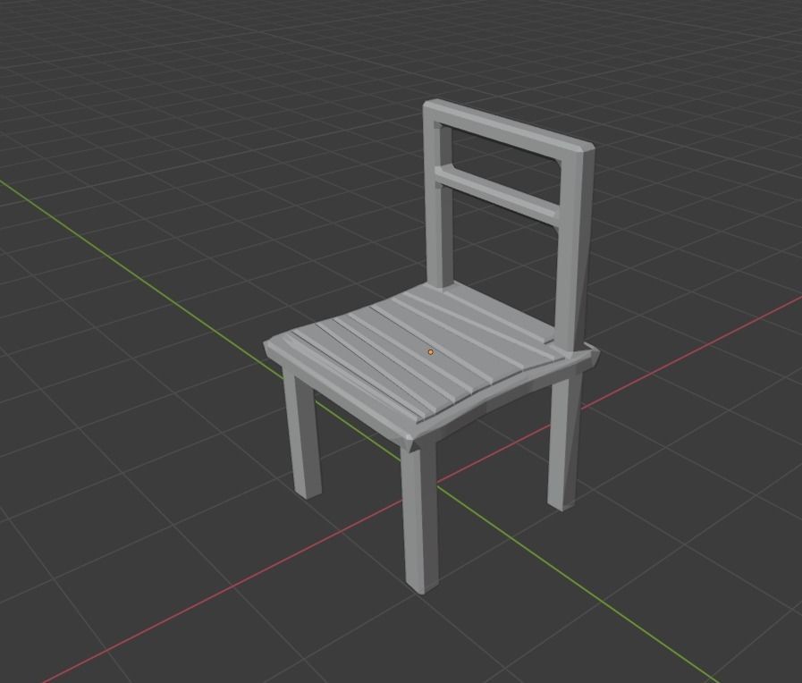 Low Poly Furniture Set table and chairs Free low-poly 3D model_3