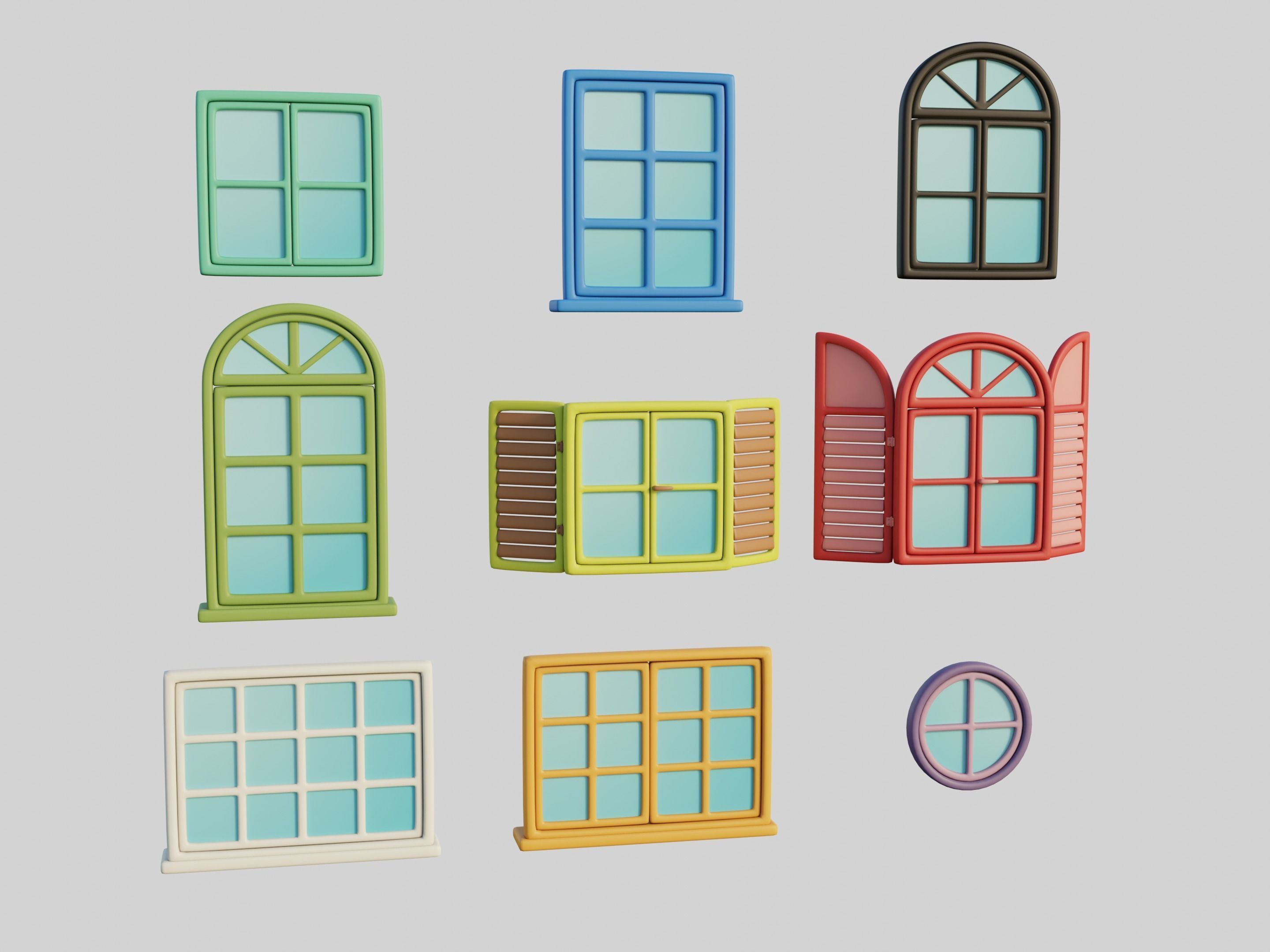 Cartoon Windows Collection 1 3D model_1