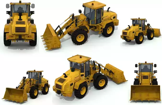 bulldozer truck Low-poly 3D model
