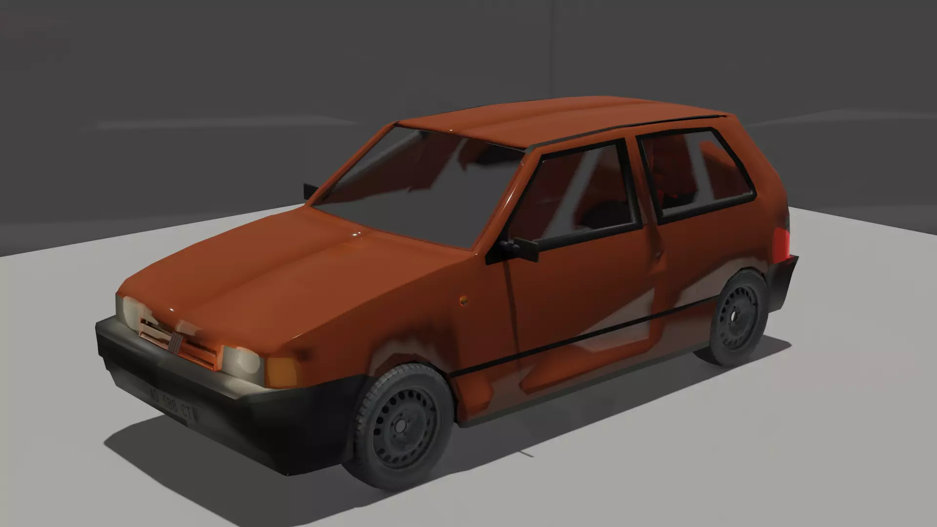 3d Model Fiat Uno low poly Low-poly 3D model_0