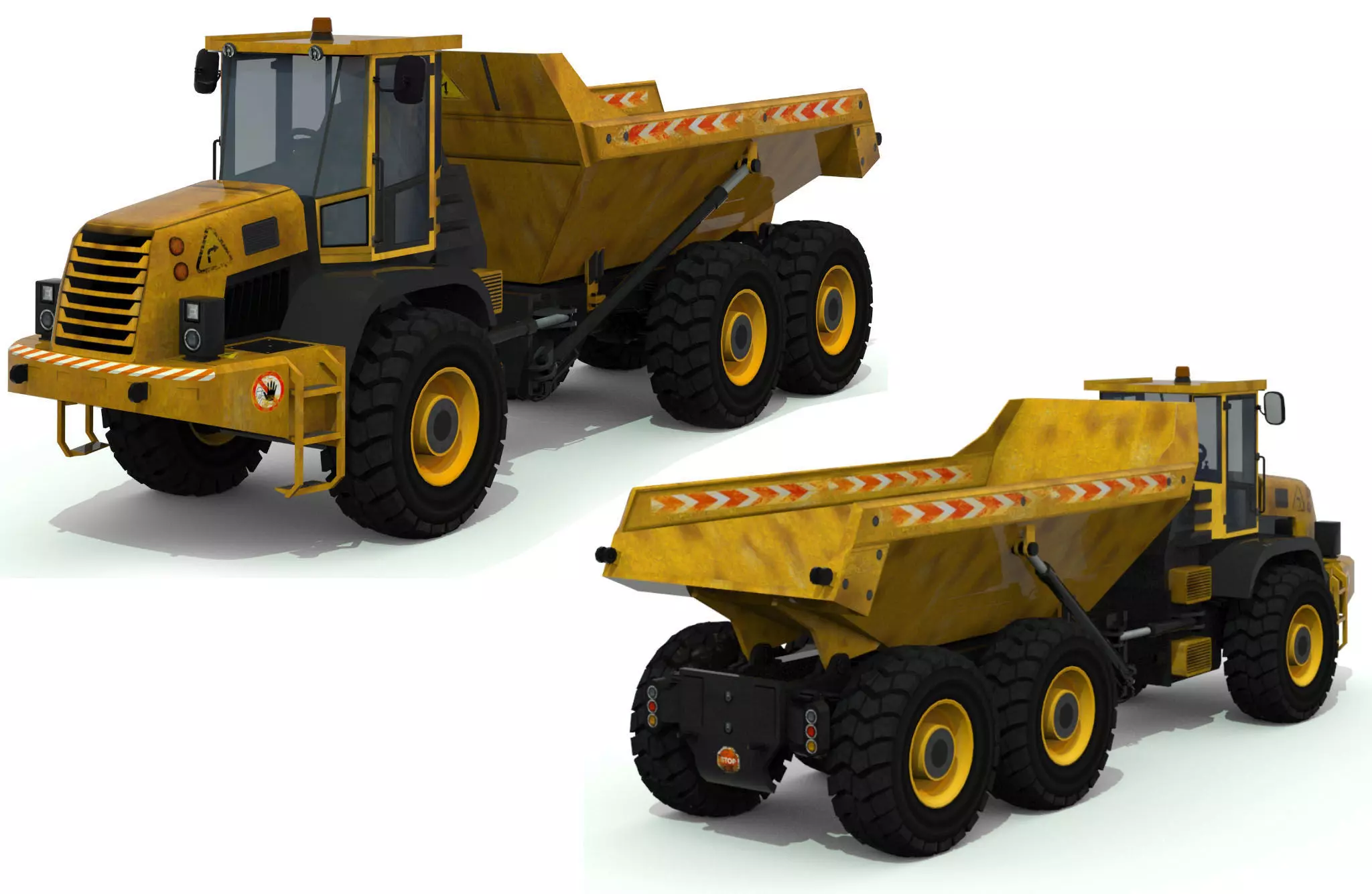 Dump Truck Low-poly 3D model_0