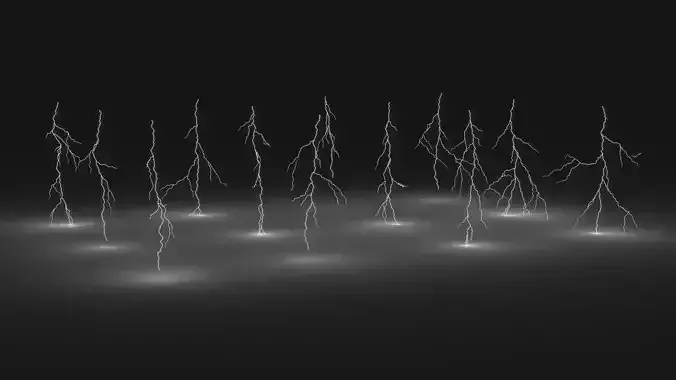 Lightning Bolt Pack - 12 variations 3D model