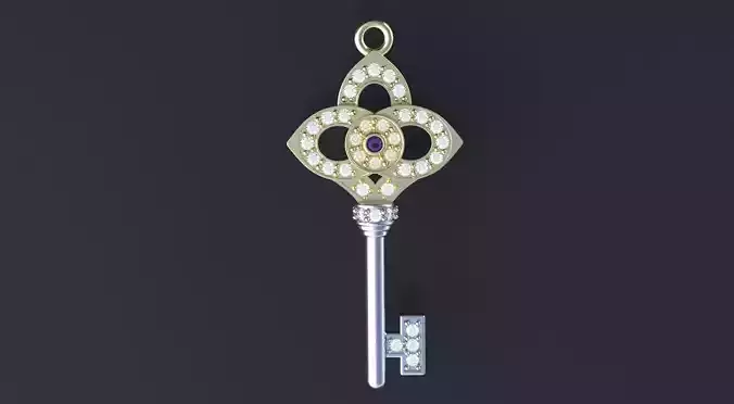 Jewelry Pendant necklace Key 3D print model or CNC