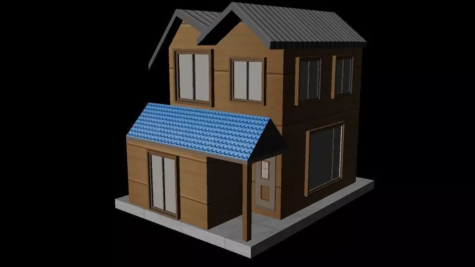 wood house 3D print model_0