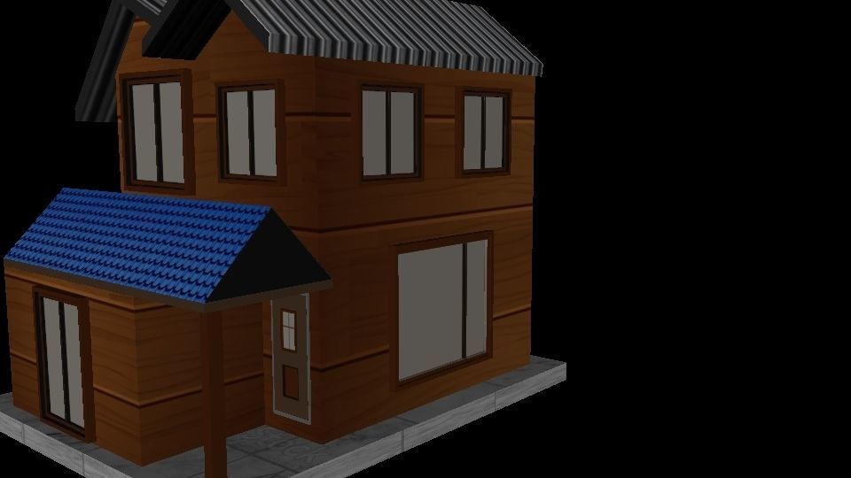 wood house 3D print model_2